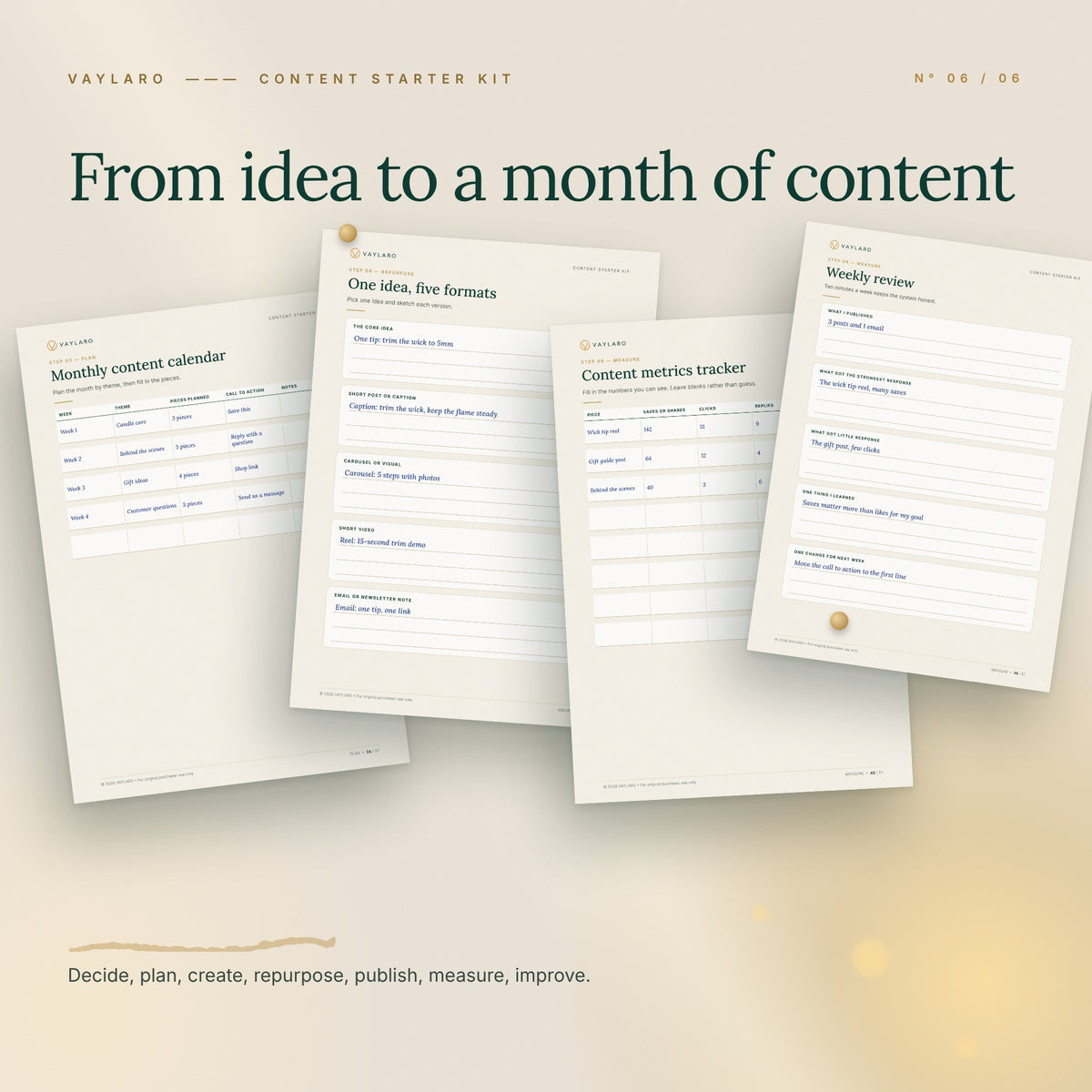 Content Starter Kit – month of content