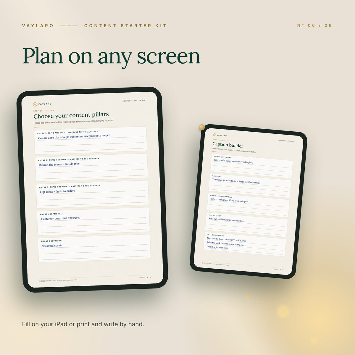 Content Starter Kit – iPad and phone