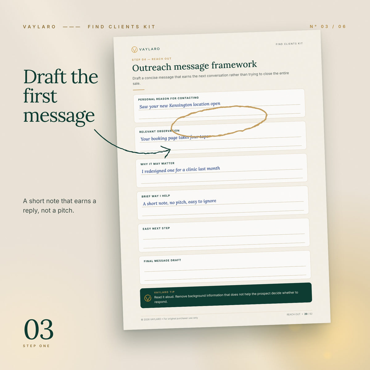 Find Clients Kit – outreach message
