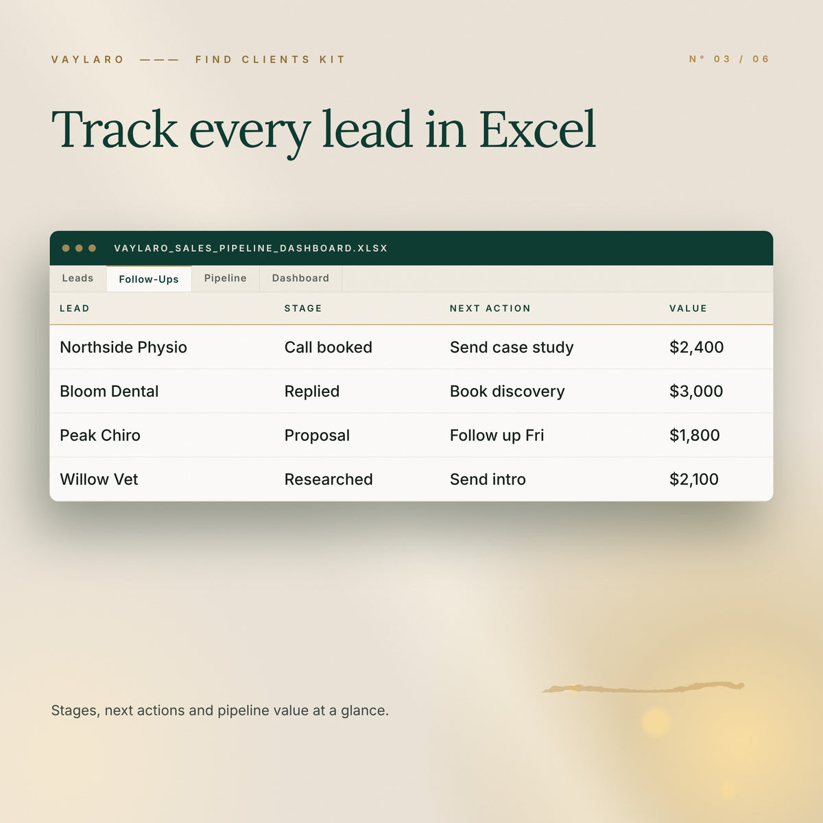 Find Clients Kit – pipeline Excel