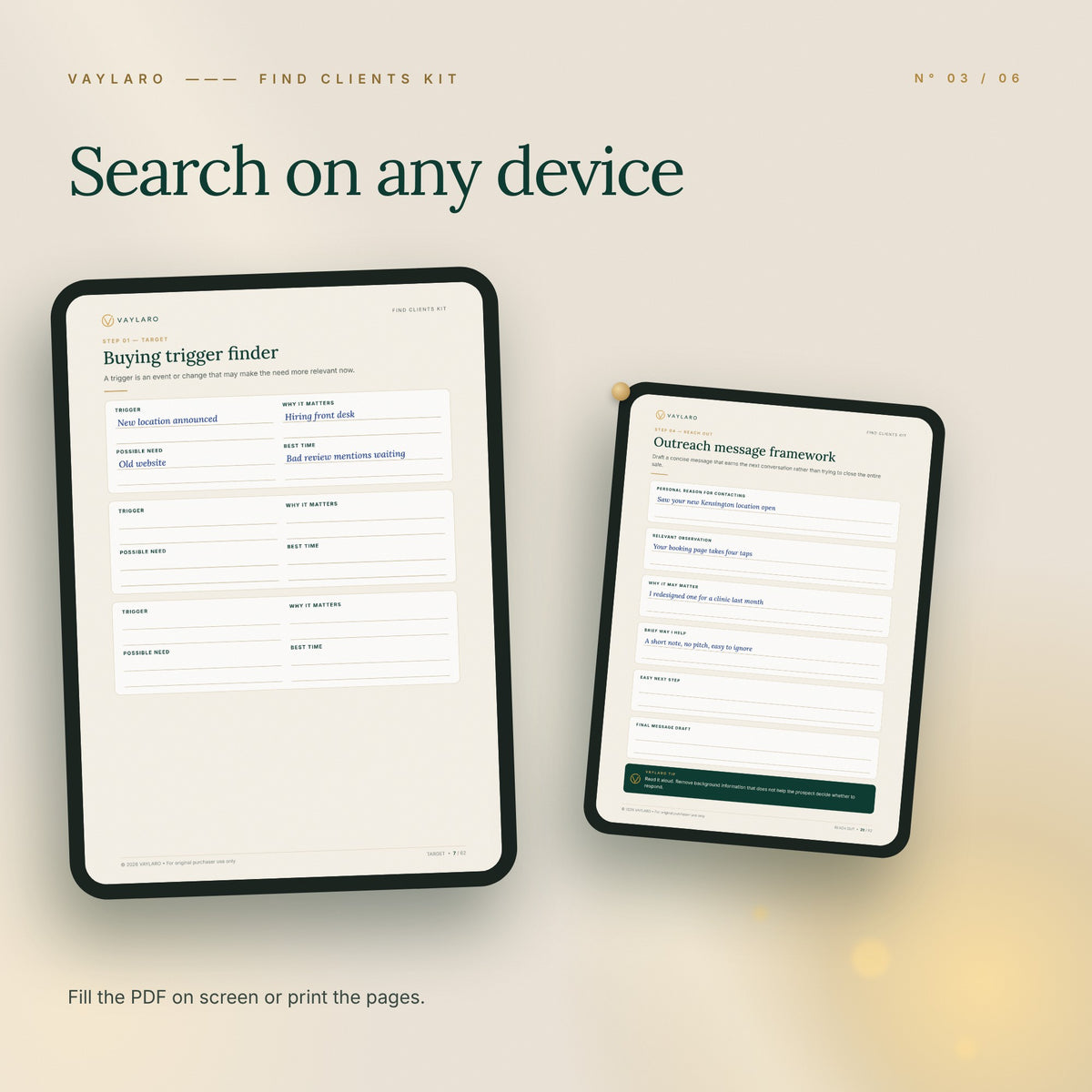 Find Clients Kit – iPad and phone