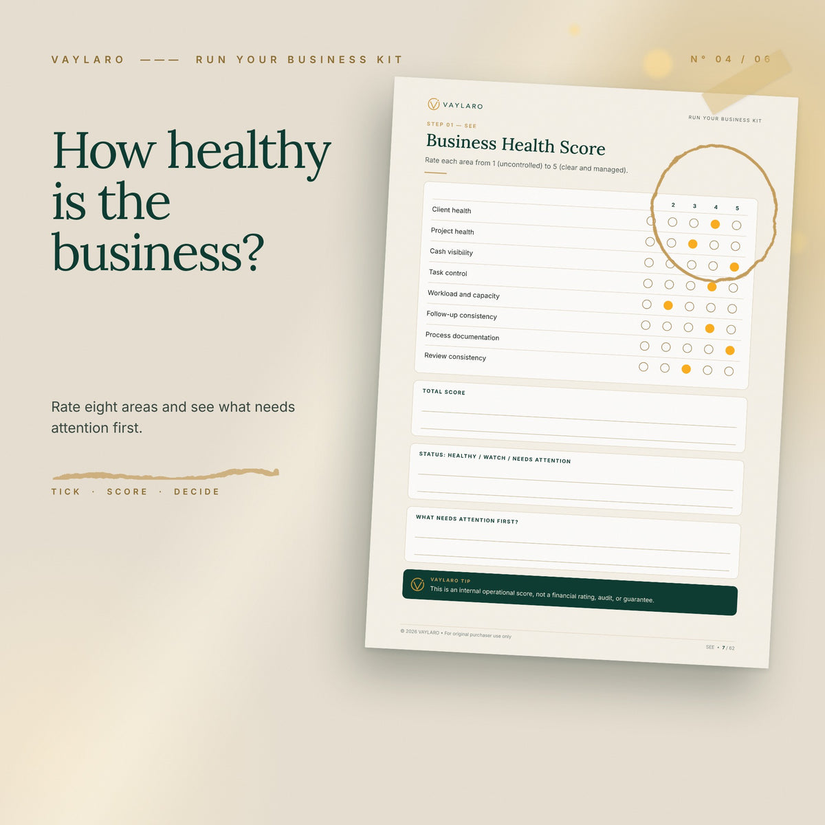 Run Your Business Kit – business health score